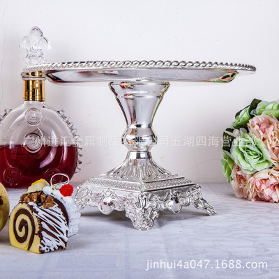 【鍍銀點心盤/金屬水果盤/合金糖果盤/酒店用品/家居用品/蛋糕盤/】價格,廠家,圖片,其他日用工具,廣州進匯金屬制品五湖四海營業部-