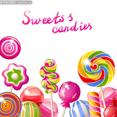 卡通糖果矢量圖片-其它餐飲-百圖匯素材網