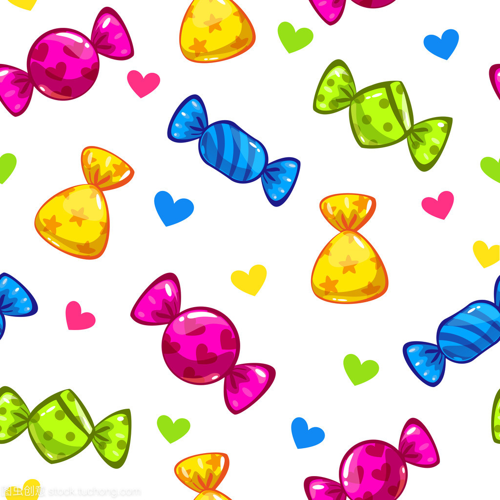 有趣的無縫模式與糖果